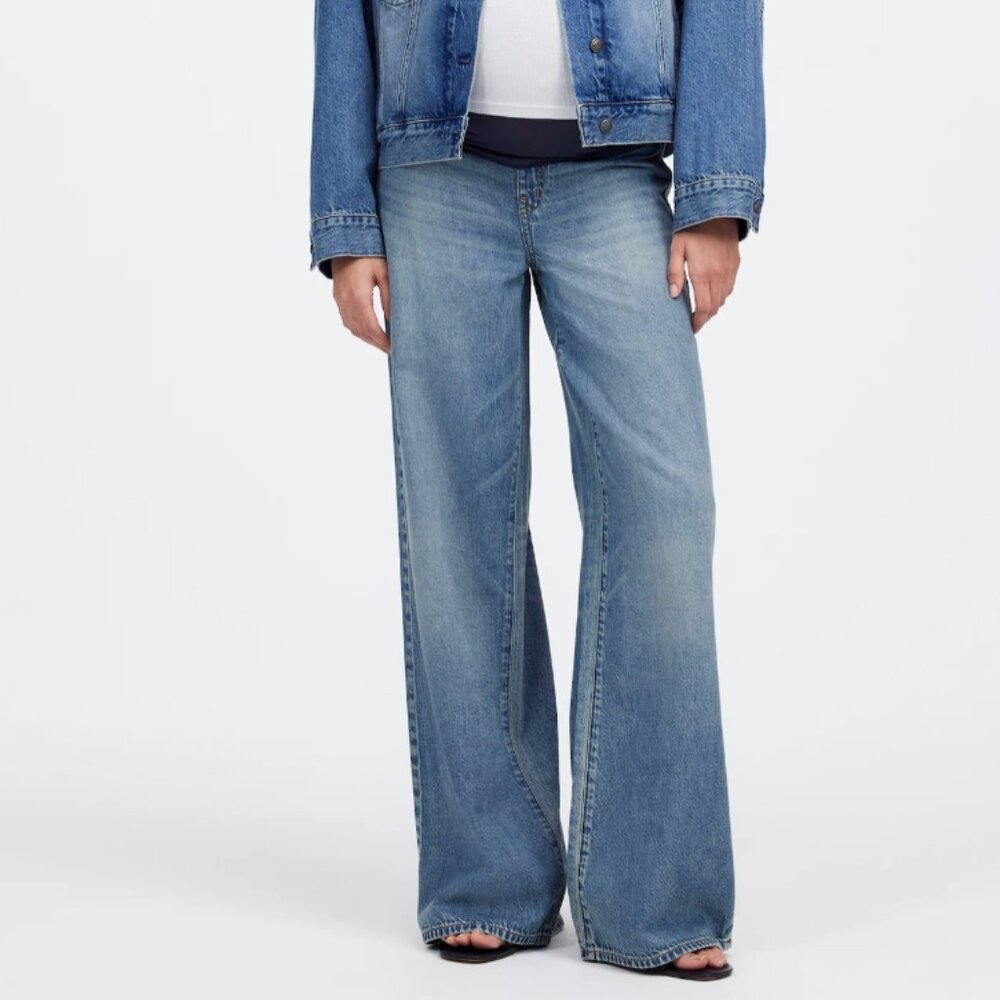 Madewell Maternity Over the Belly Superwide Leg Jeans